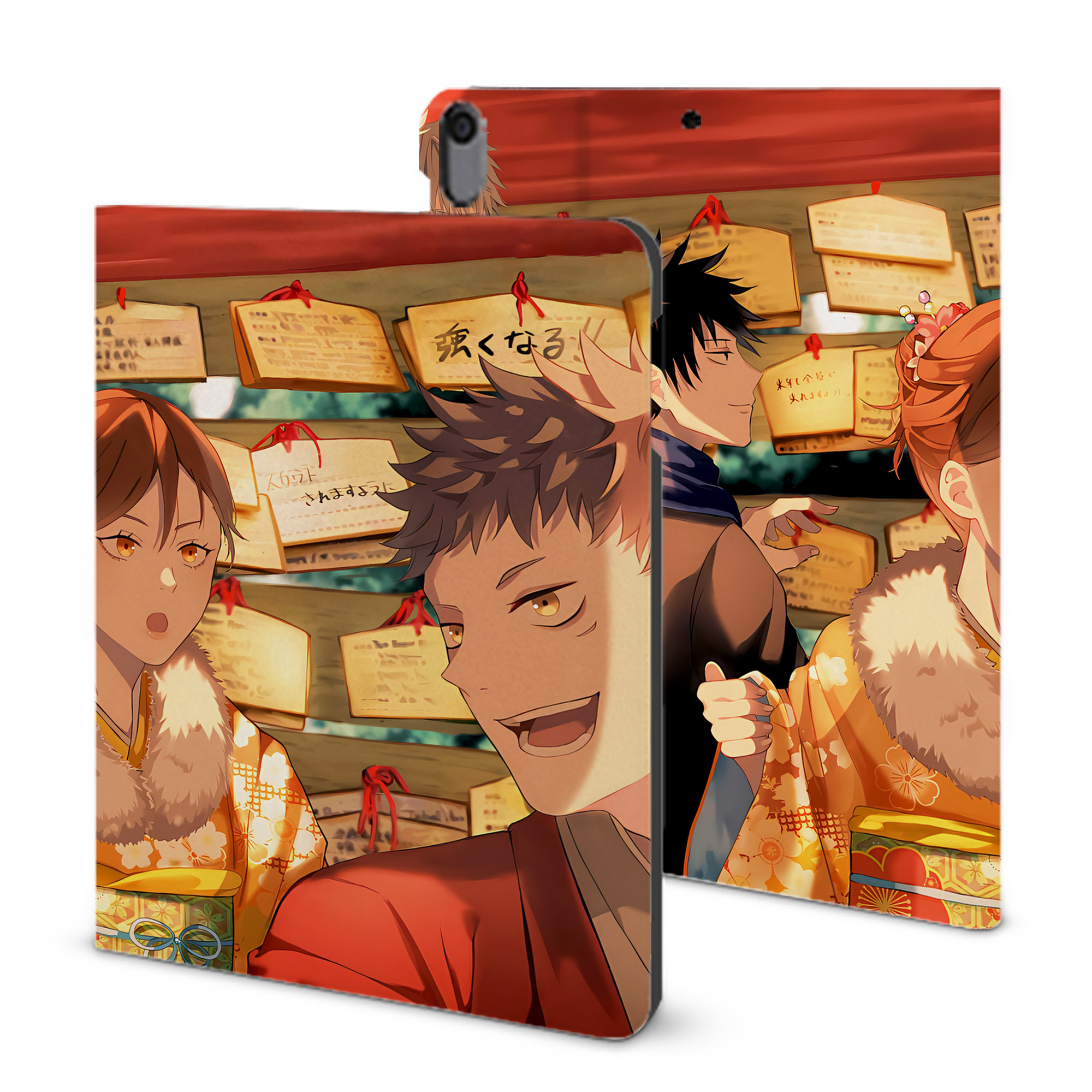 （画像用） 呪術廻戦 Jujutsu Kaisen IPad ケース ブック型 PUレザー TPU 耐衝撃 軽量 薄型 ペン収納なし 全面保護 IPad 各モデル対応